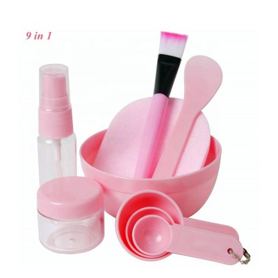 DIY Face Mask Mixing Tool Kit with Silicon Face Mask Brush Facial Mask Bowl Stick Spatula Gauges Puff