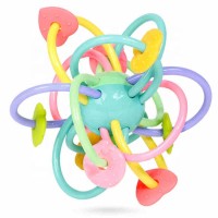 Soft plastic hand grasp ball baby rubber teether rattle sensory toys